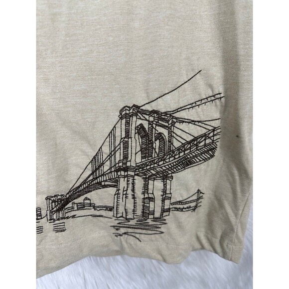 NWT Vox Populi Button Up Shirt NYC Empire State & Brooklyn Bridge Embroidered L - Picture 4 of 9
